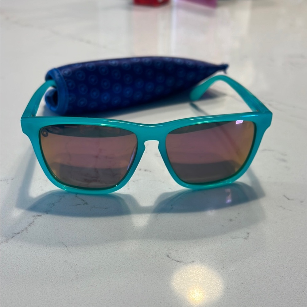 Teal Sunglasses with Blue Case